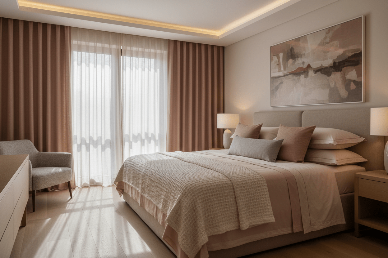 How to Coordinate Curtains and Bedsheets for a Perfect Bedroom Look - haus & kinder