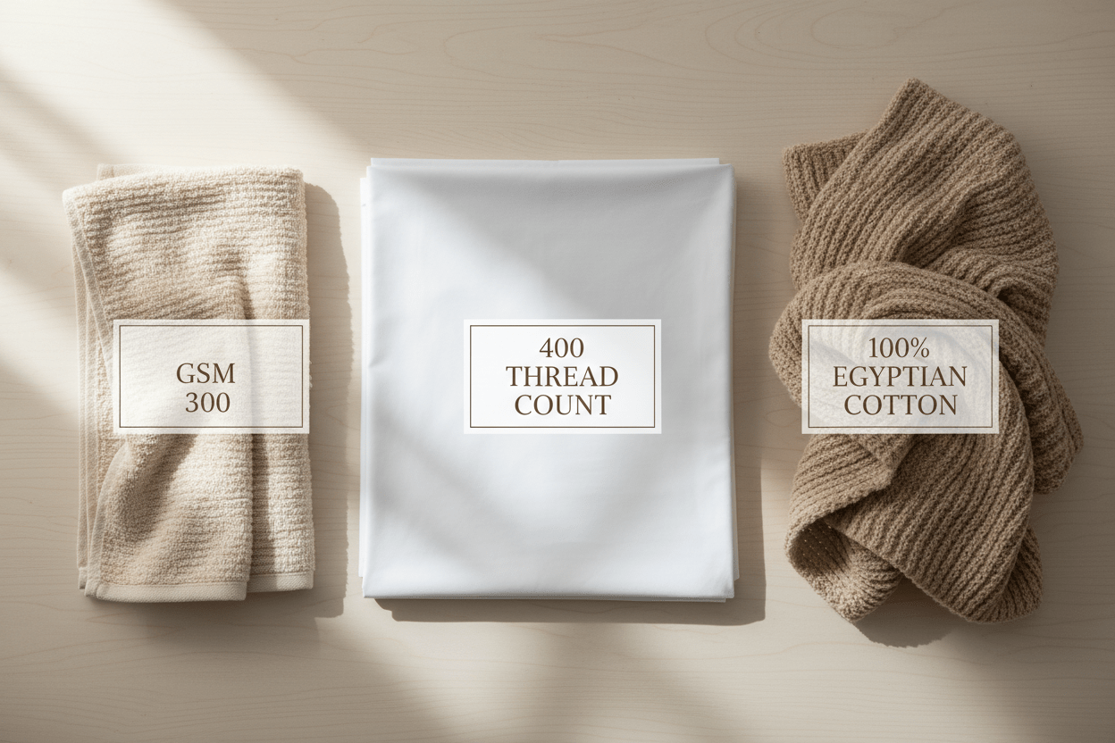 How to Read a Home Textile Label: Thread Count, GSM, Cotton Types Explained - haus & kinder