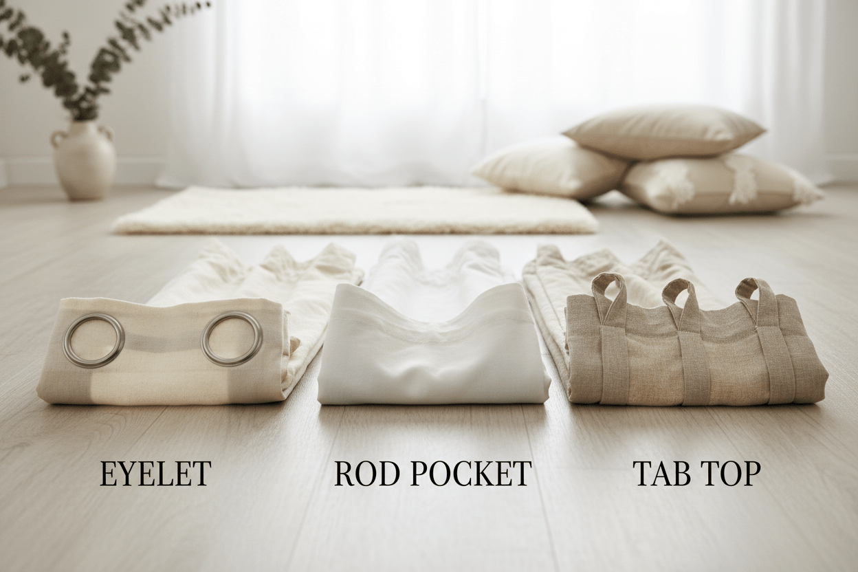Eyelet vs Rod Pocket vs Tab Top: Curtain Header Styles Explained - haus & kinder