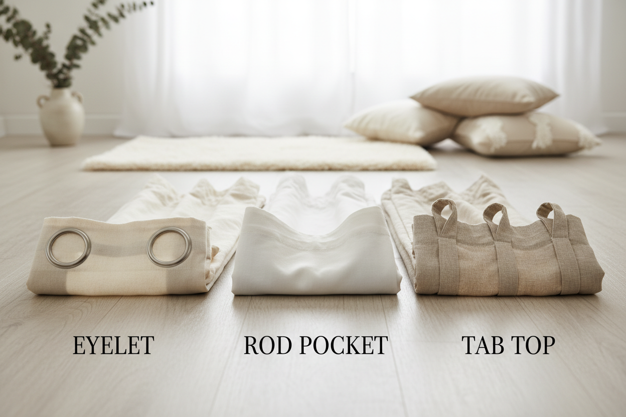 Eyelet vs Rod Pocket vs Tab Top: Curtain Header Styles Explained