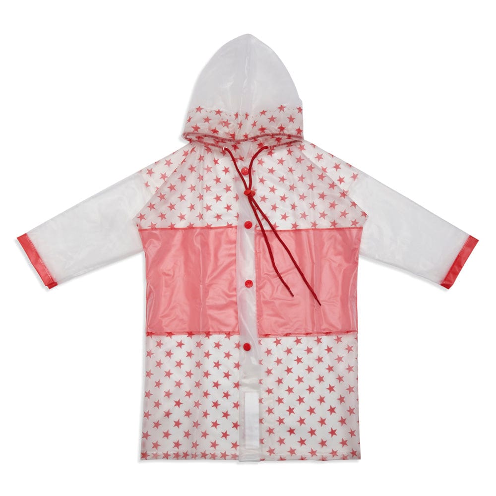 Droplets Water-proof kids Raincoat, Translucent Red (2-5Y)