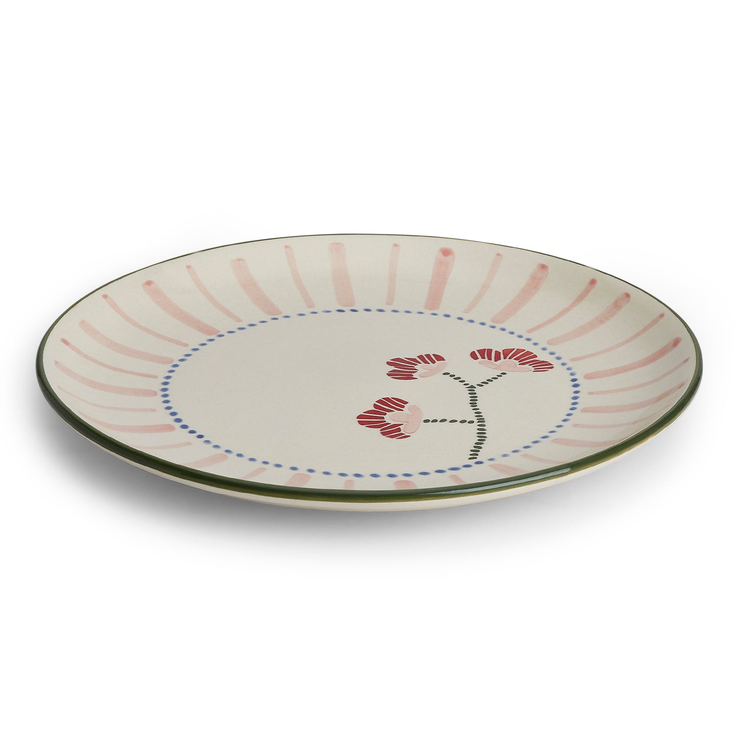 VM Ceramic Handpainted Dinner Plate, Multicolor
