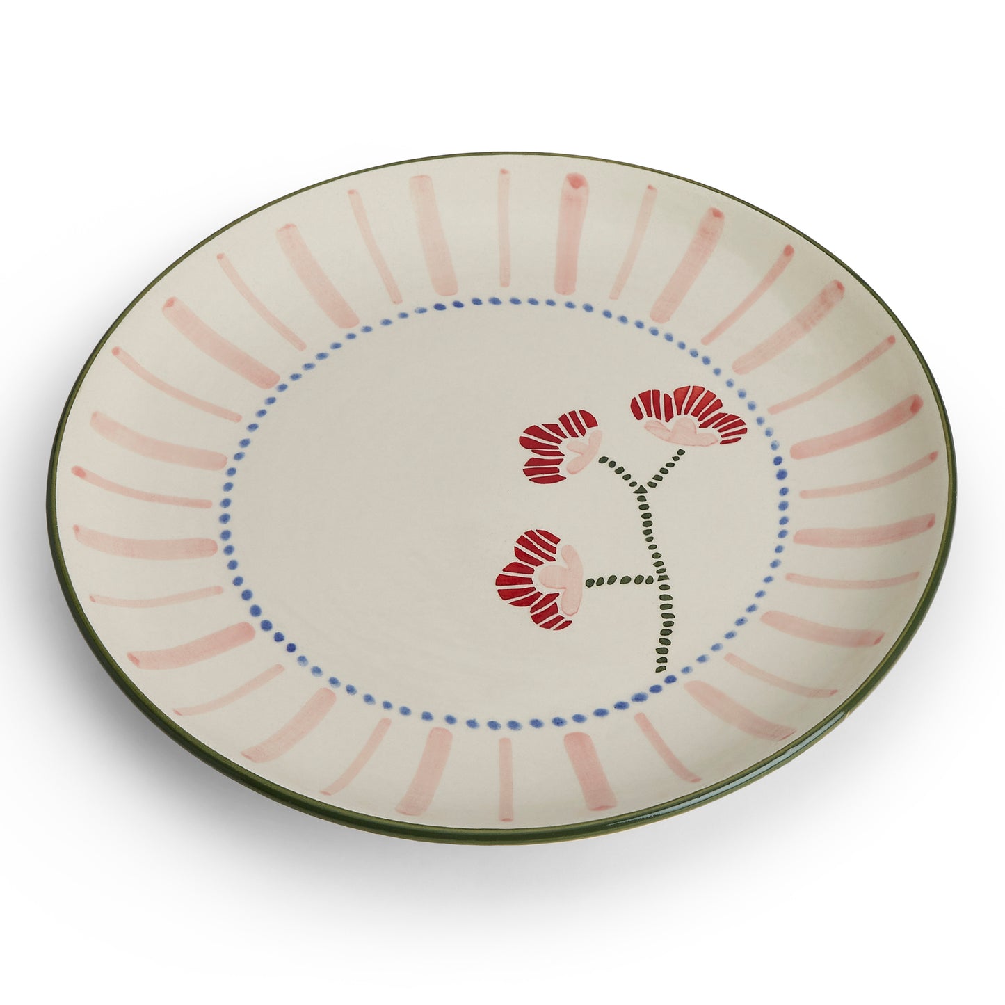 VM Ceramic Handpainted Dinner Plate, Multicolor