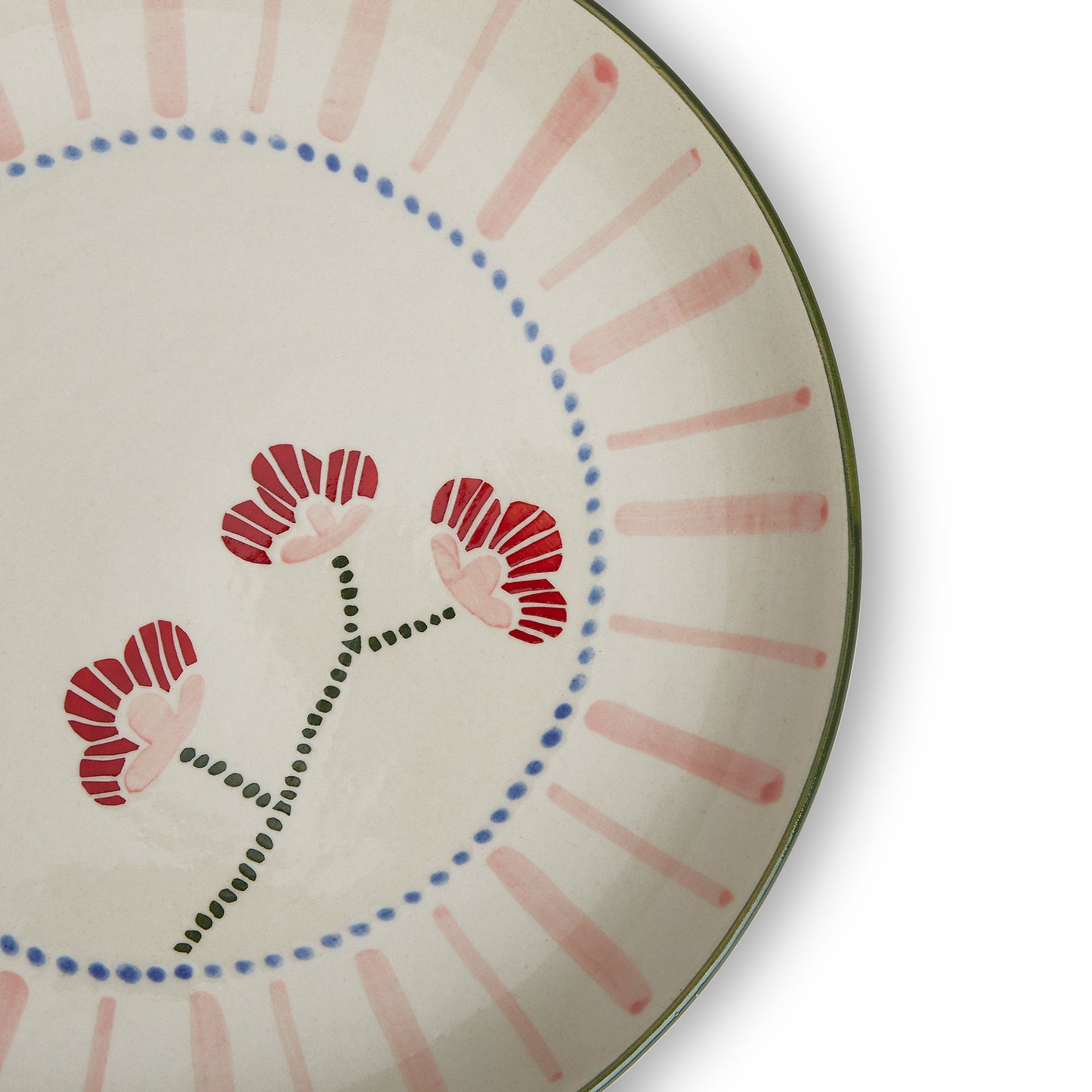 VM Ceramic Handpainted Dinner Plate, Multicolor