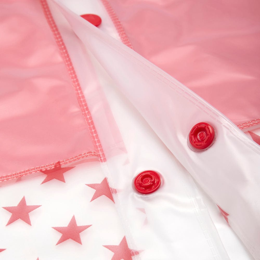 Droplets Water-proof kids Raincoat, Translucent Red (2-5Y)