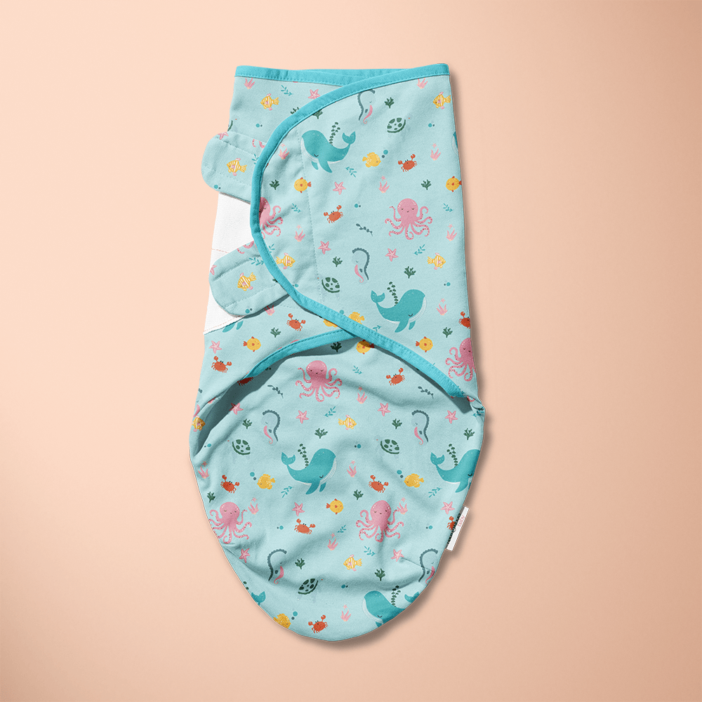 H&K Dreamsack Easy Wrap Swaddle, Vitami Sea. Size (0-3 months)