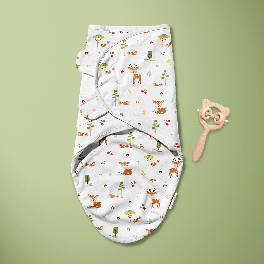 Woodland Animal 100% Cotton Dreamsack Easy Wrap Swaddle 0-3 months - Swaddles | haus & kinder
