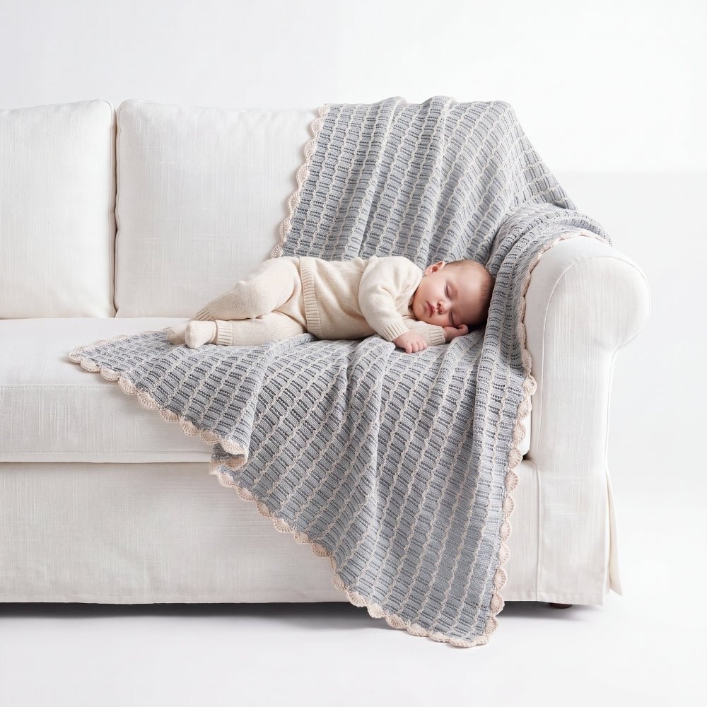 Twilight Moon Knitted Lace Blanket (0-2Y) - Swaddles and Blankets | haus & kinder
