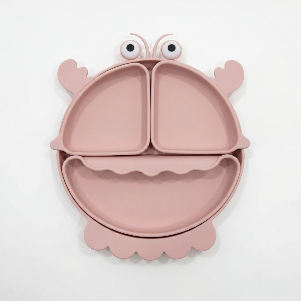Baby Crab Silicon Suction Plate With 3 Section Plate, (4Months+)