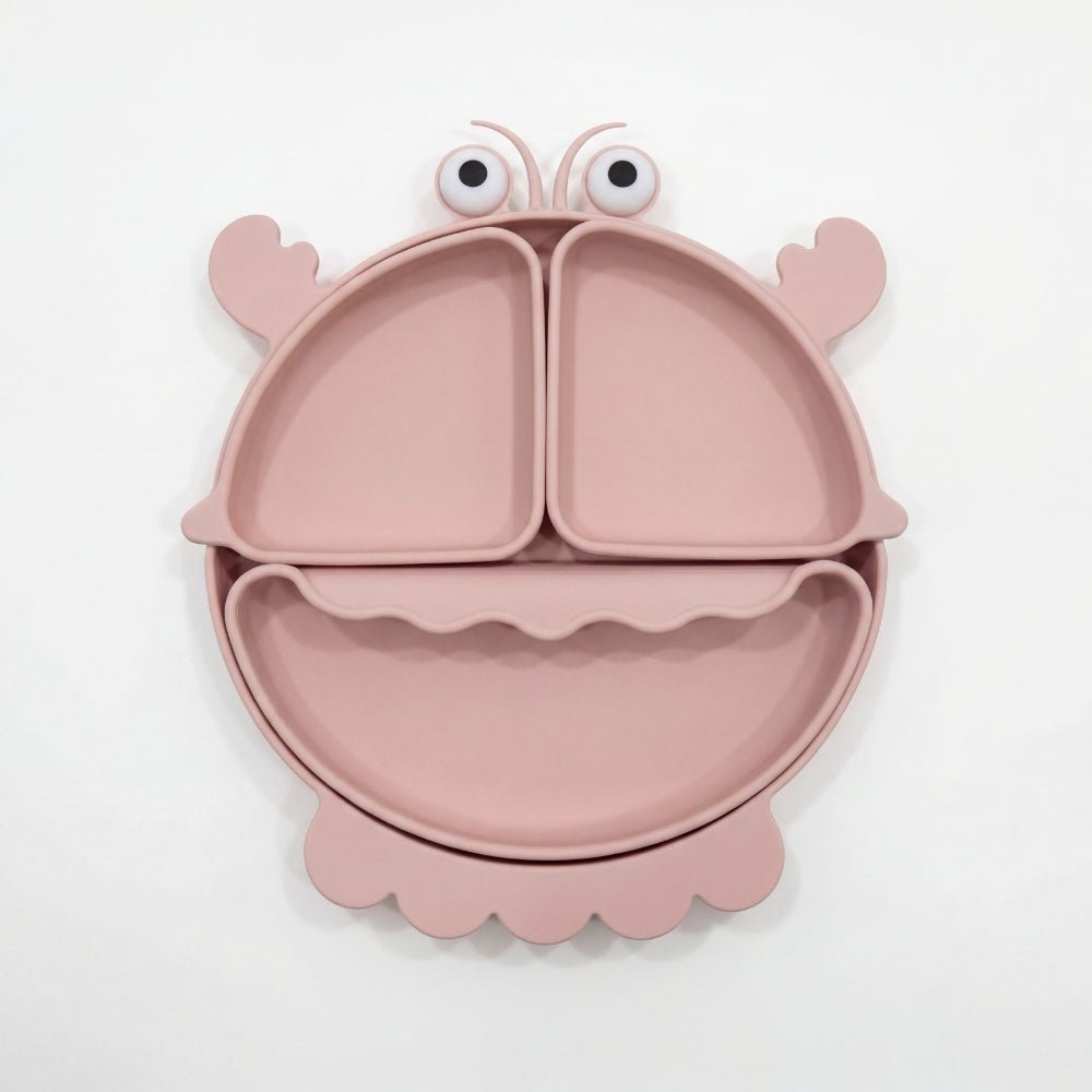 Baby Crab Silicon Suction Plate With 3 Section Plate, (4Months+) - Baby 3 section Feeding plate | haus & kinder
