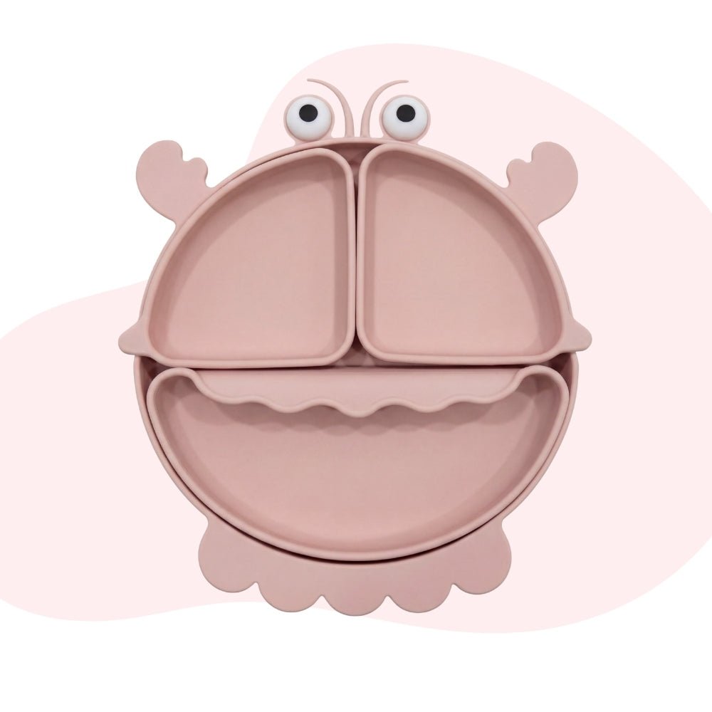 Baby Crab Silicon Suction Plate With 3 Section Plate, (4Months+) - Baby 3 section Feeding plate | haus & kinder