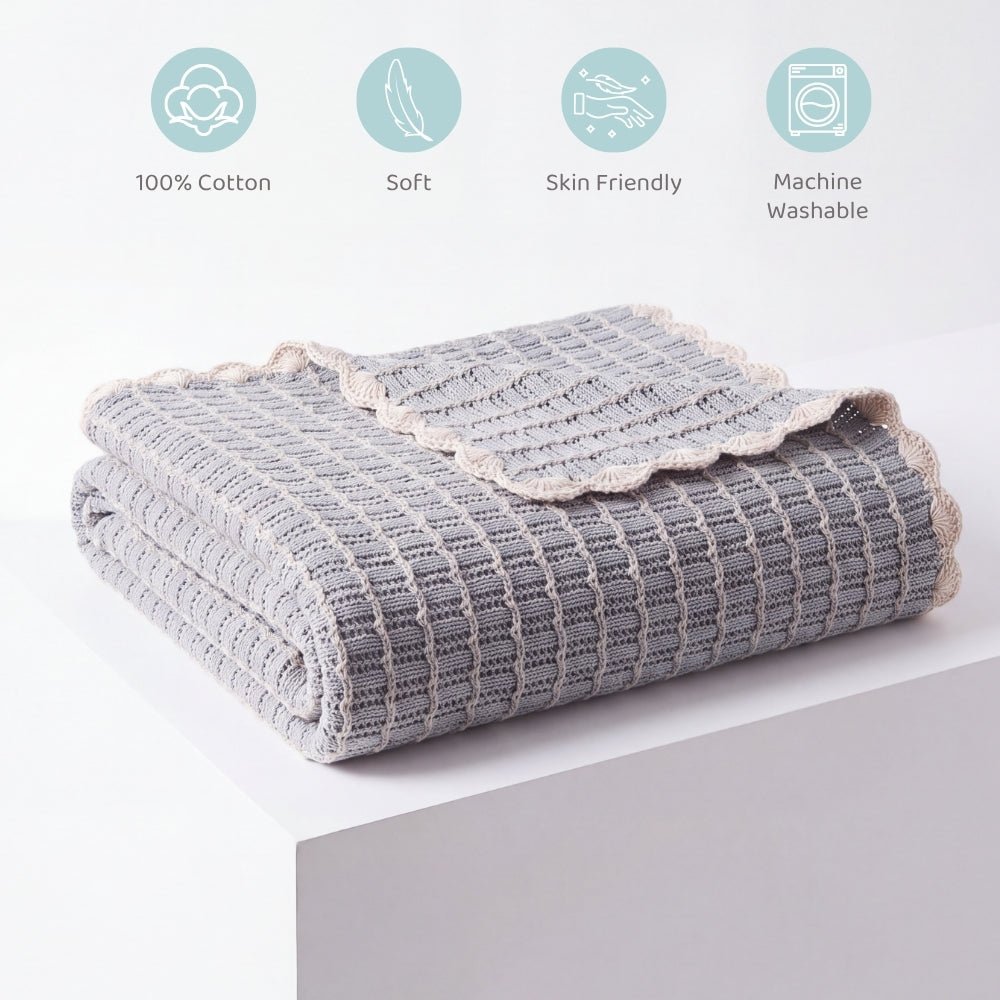 Twilight Moon Knitted Lace Blanket (0-2Y) - Swaddles and Blankets | haus & kinder