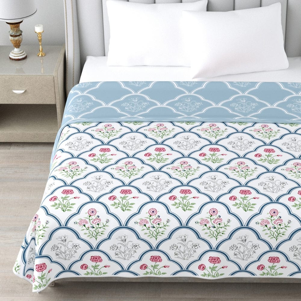 Classic Trellis 100% Cambric Cotton Reversible AC Blanket, Single