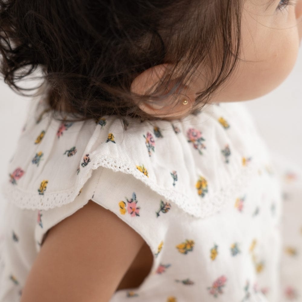 100% Cotton Blossia Frock with Blommer- White