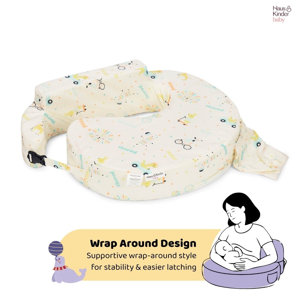 Animal Circus Feeding Pillow- Posture Support With Pocket 0-12 month - Feeding Pillow | haus & kinder