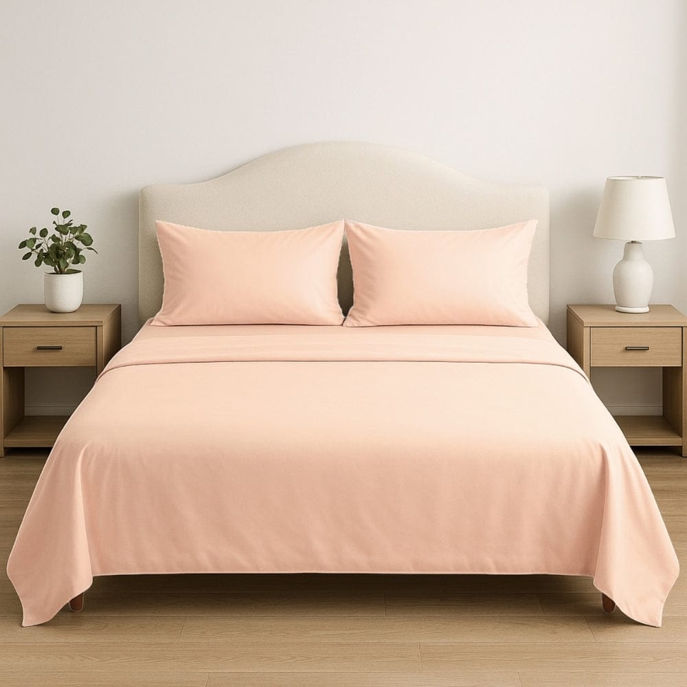 Tencel 300 TC King Flat Bedsheet- Blush Dusk