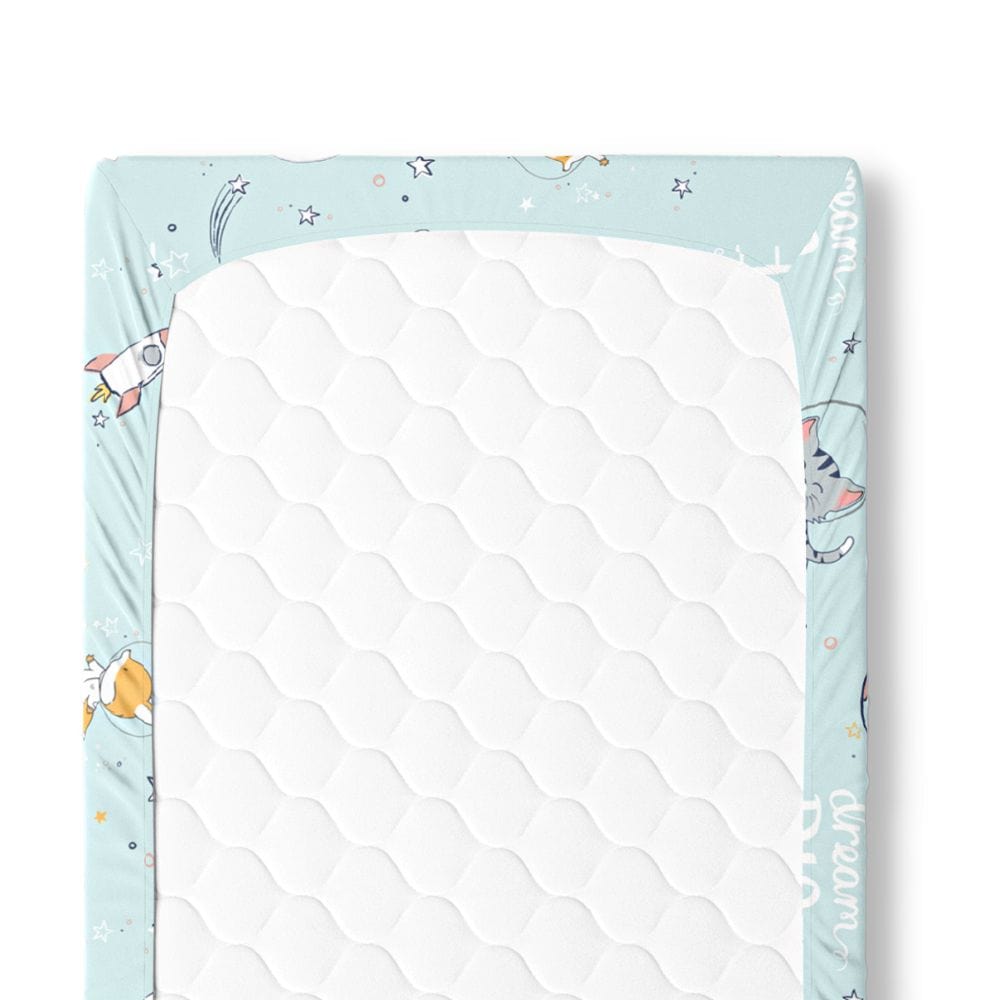 100% cotton fitted crib sheet, Pack of 1 (52*28*8Inch), Spacewalk