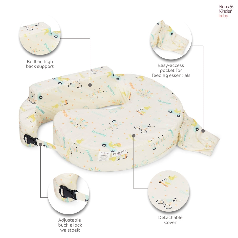 Animal Circus Feeding Pillow- Posture Support With Pocket