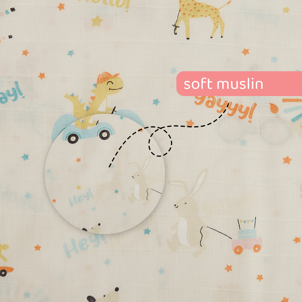 Jungle Party 100% Cotton Pack of 5 Wash Cloth 0 - 12 Months - Baby Essentials | haus & kinder