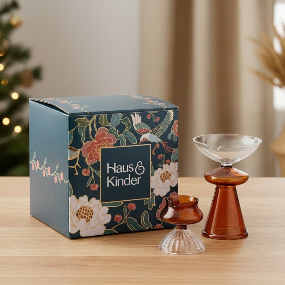 Crystal Flame Elegant Diya Set, Amber - Diya | haus & kinder