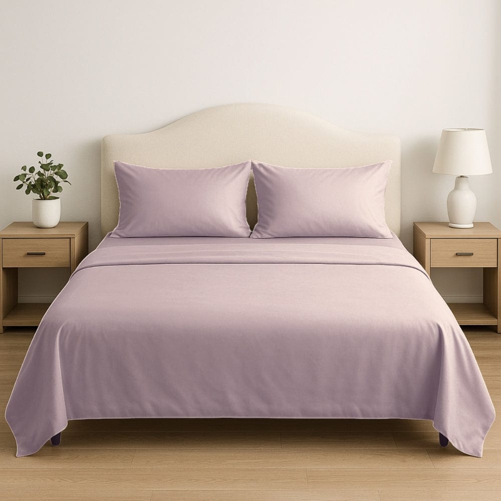 Tencel 300 TC King Flat Bedsheet- Lavender Fog
