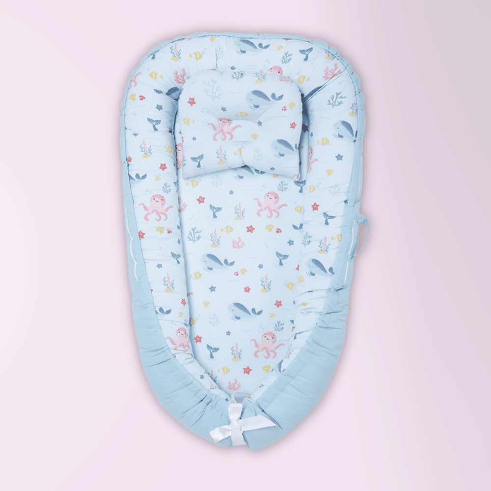 Vitamin Sea Baby Sleeping Nest, Portable Adjustable Newborn Crib Bassinet, 0-24 Months - Sleeping Nest | haus & kinder