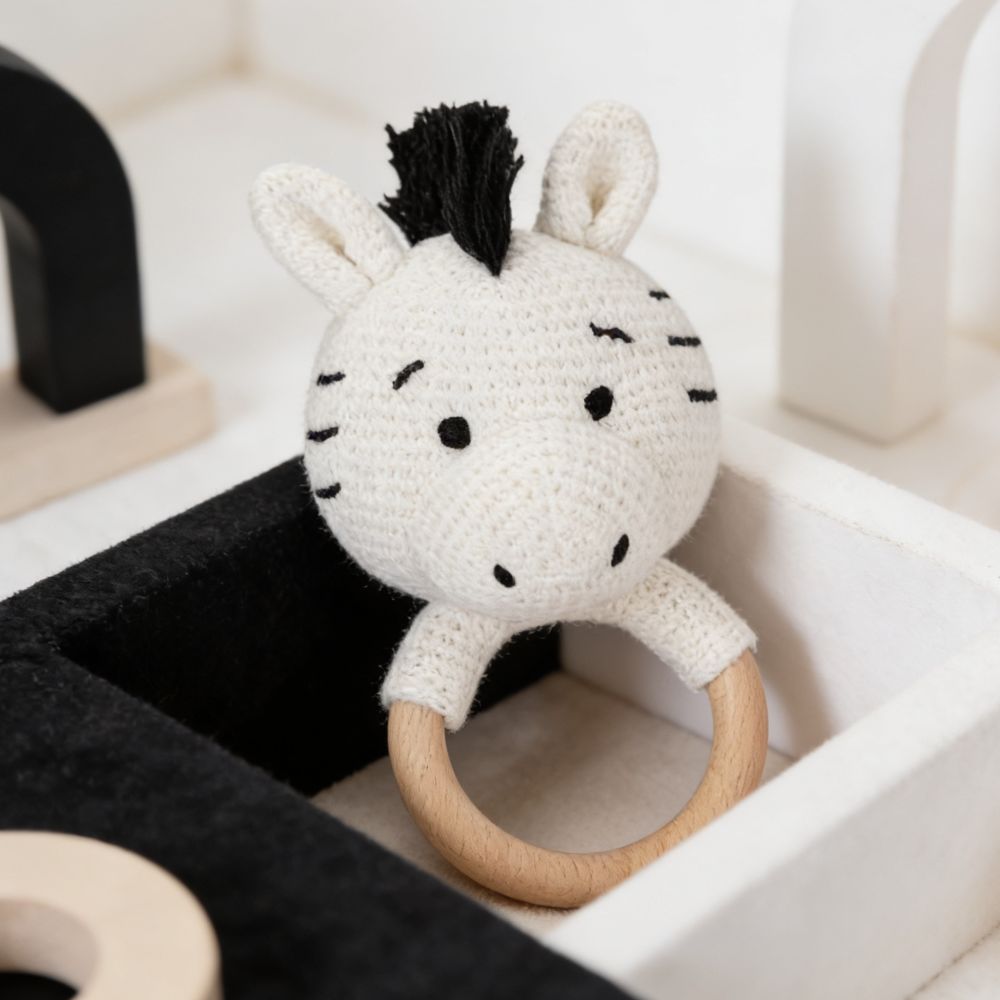 Teether- Stripe, White - Toys | haus & kinder