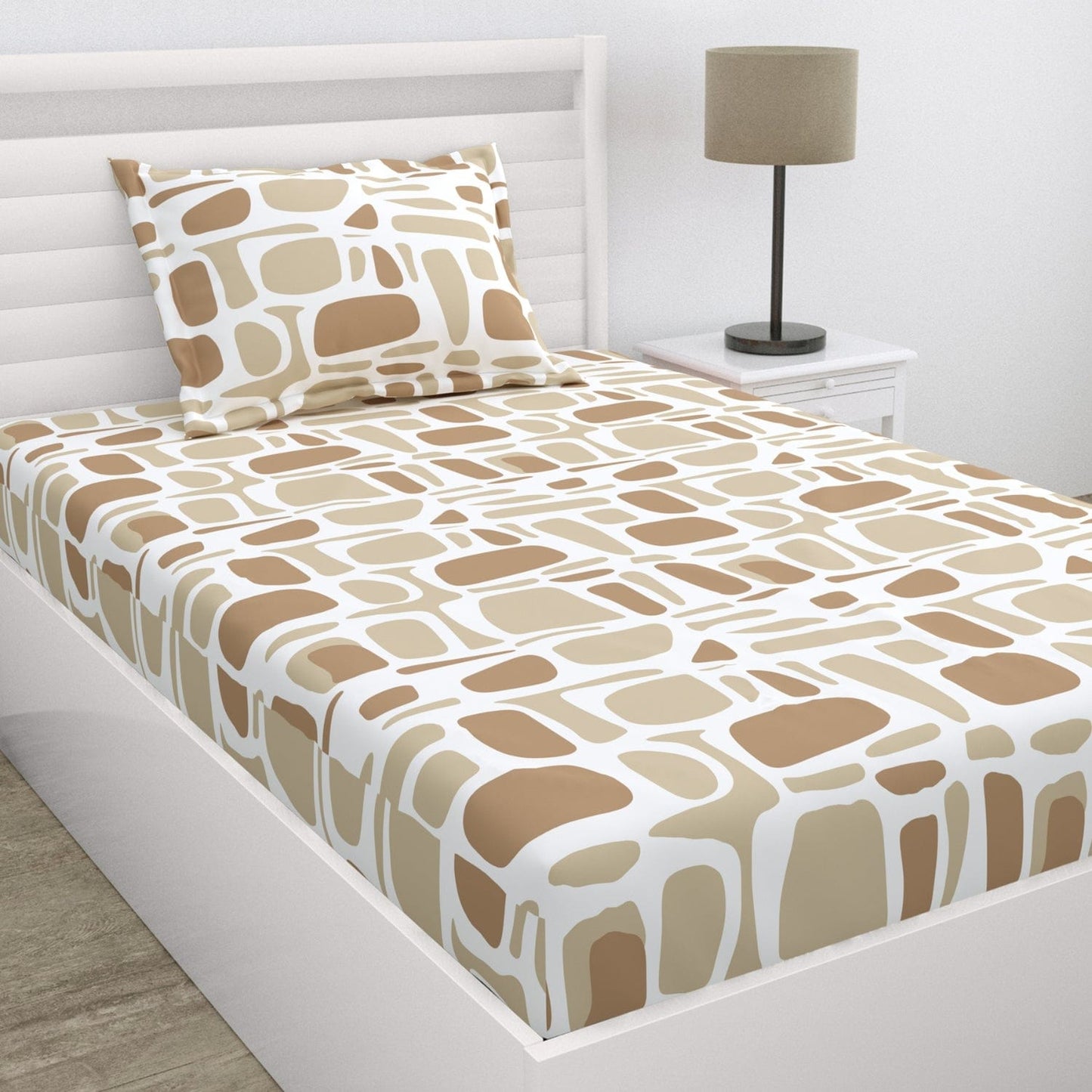 Modern Matrix 100% Cotton Single Bedsheet, 144 TC