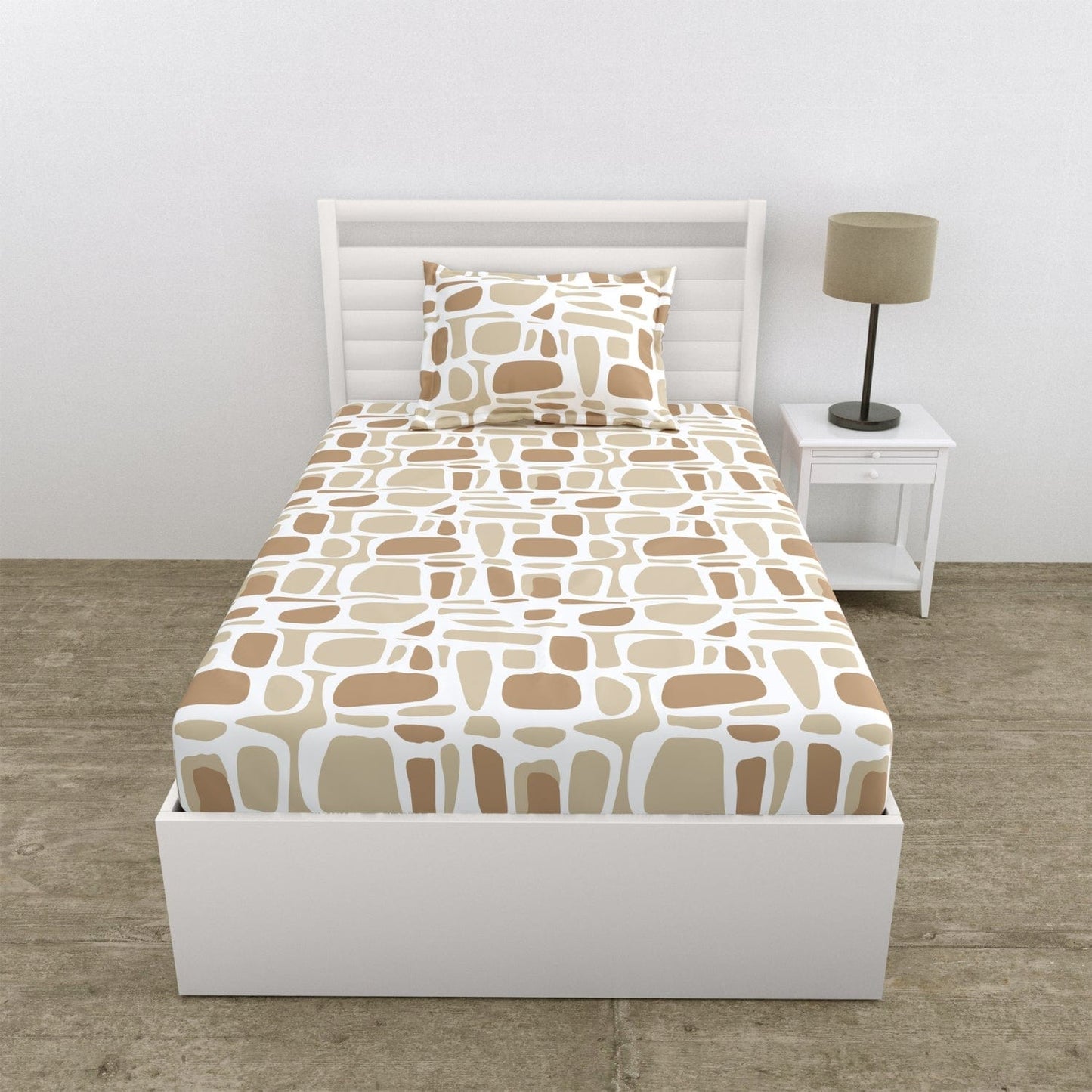 Modern Matrix 100% Cotton Single Bedsheet, 144 TC