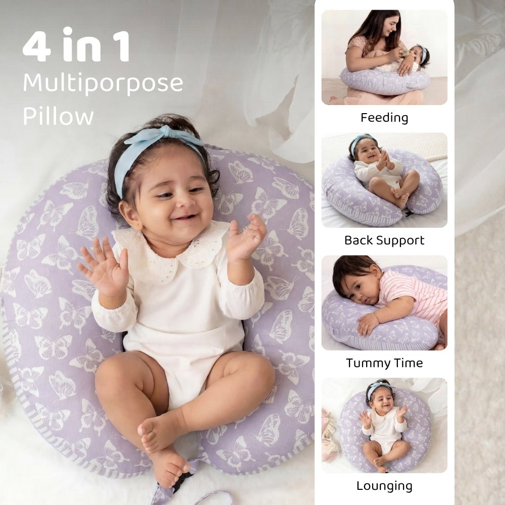 Fiona 100% Cotton Multipurpose Feeding/Nursing pillow - Feeding Pillow | haus & kinder