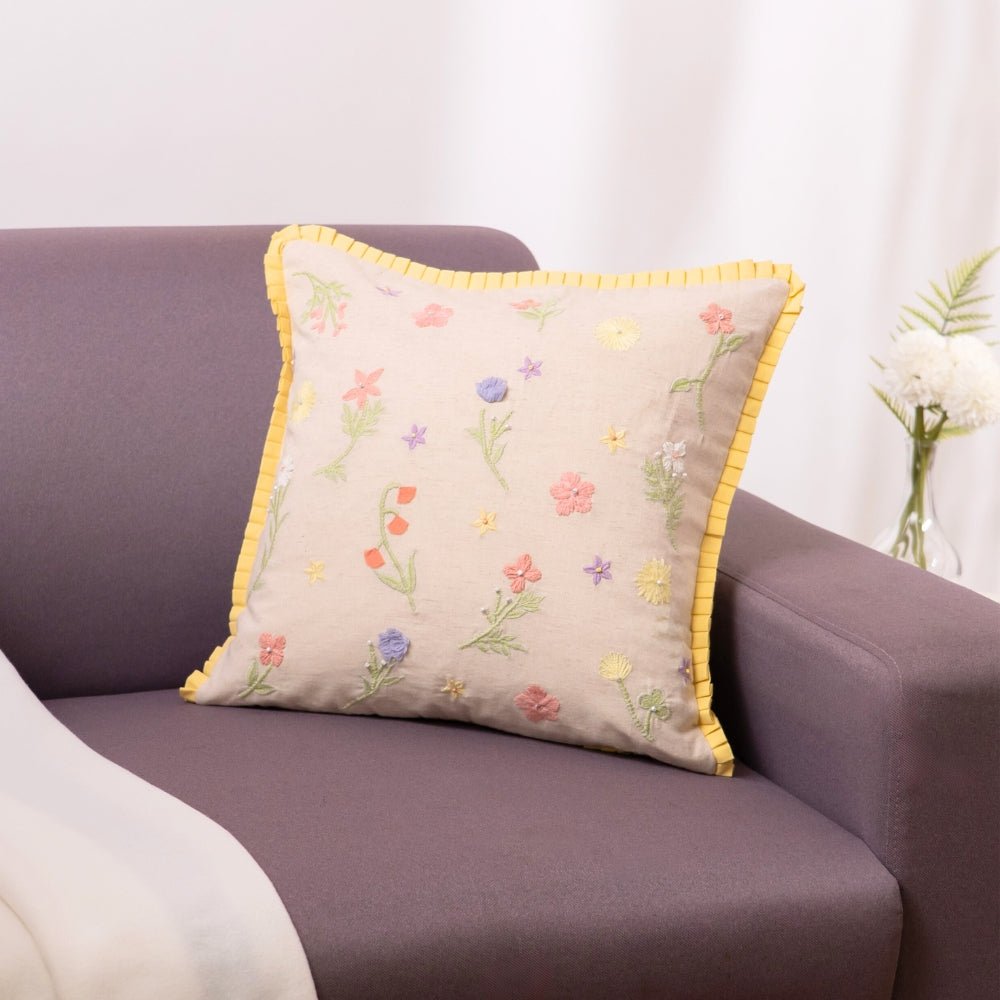 Embroidered Decorative Cushion Cover, Meadow Whimsy - Cushion Covers | haus & kinder