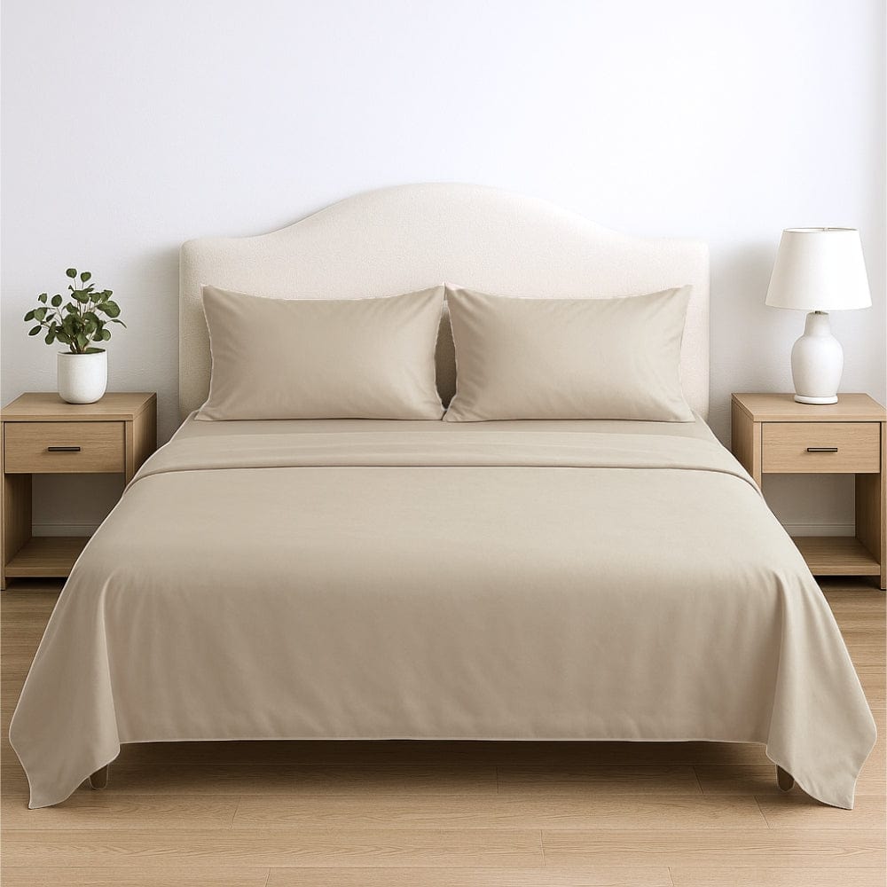 Tencel 300 TC King Flat Bedsheet- Sandstone Calm