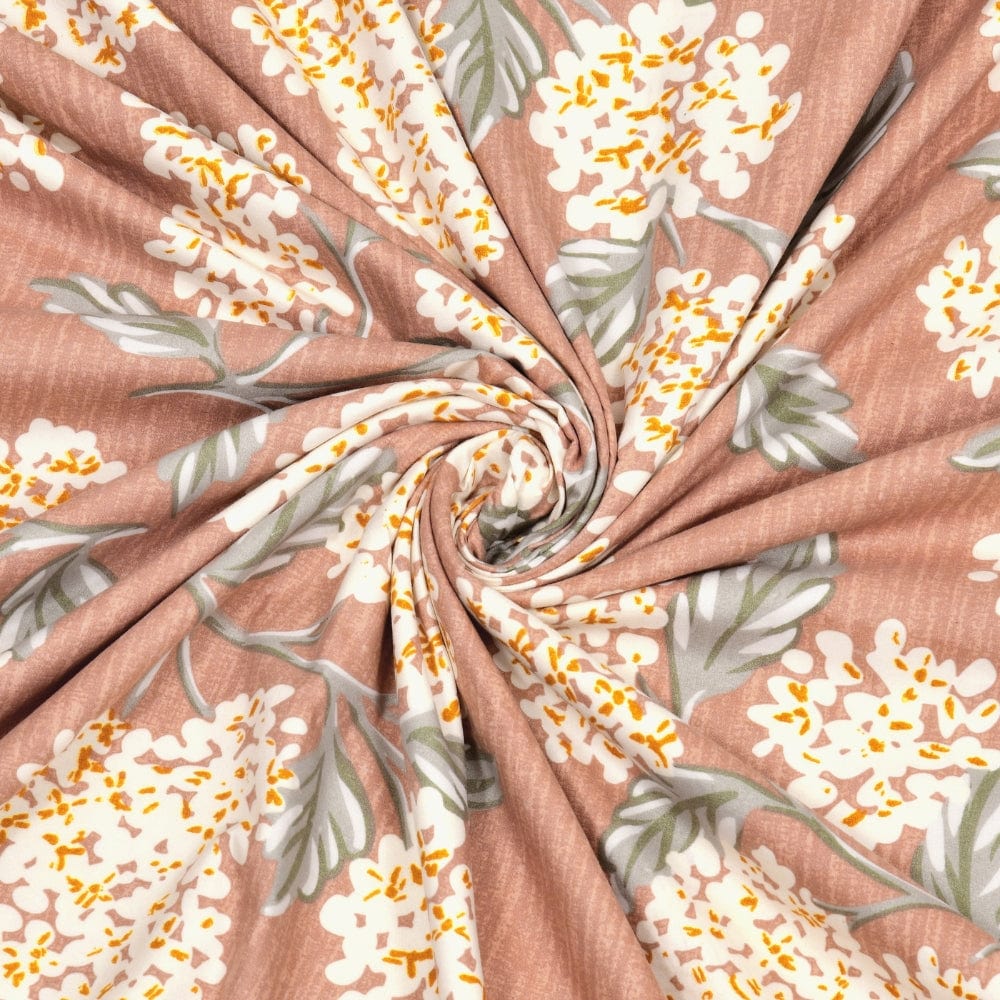 Digital Printed Ultra Soft Peach Finish Reversible Dohar, Hydrangea Mist, Peach