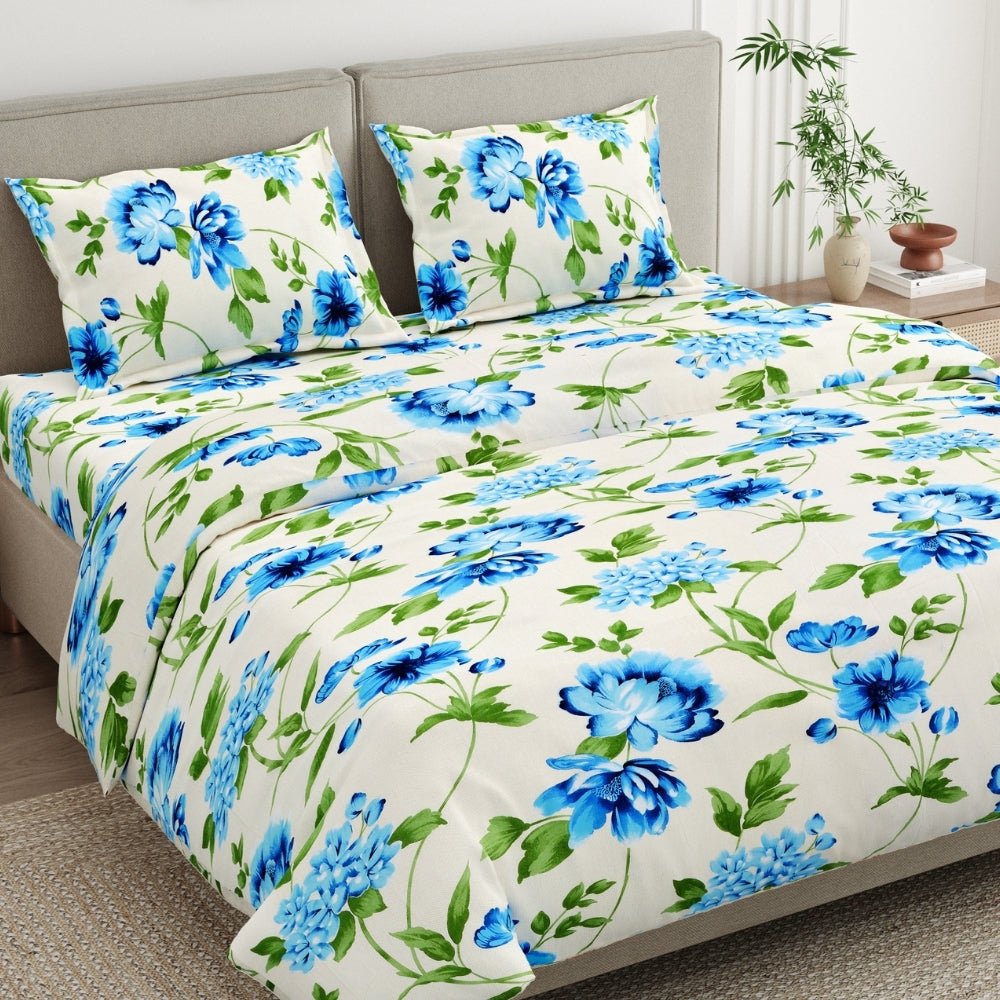 Garden Reverie 100% Cotton Double Bedsheet, 144TC - Bedsheets | haus & kinder