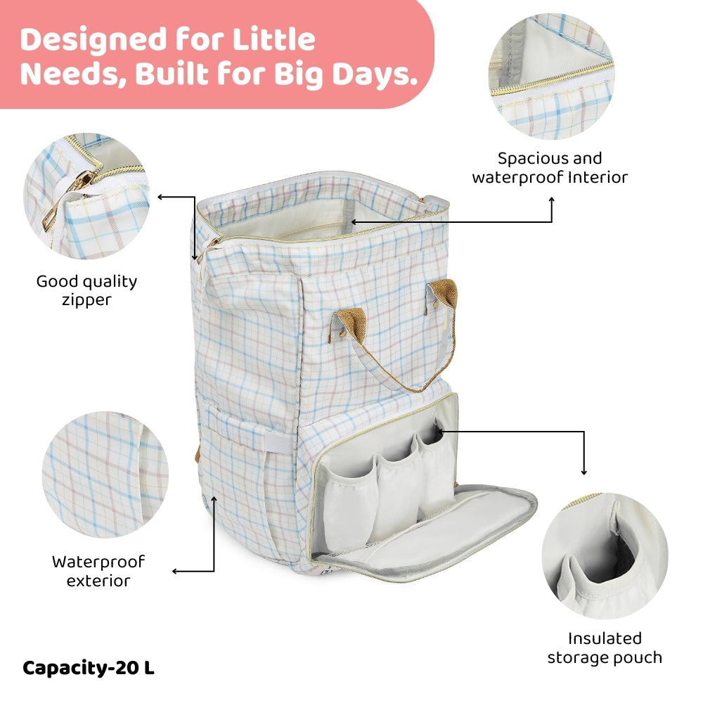 Chic Diaper Bag Backpack (Capacity - 20L) , Mom in Paris