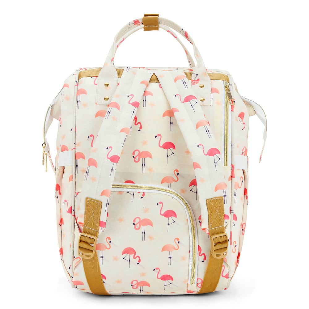 Chic Diaper Bag Backpack for New Parents (Capacity - 20L) , Bird Flamingo