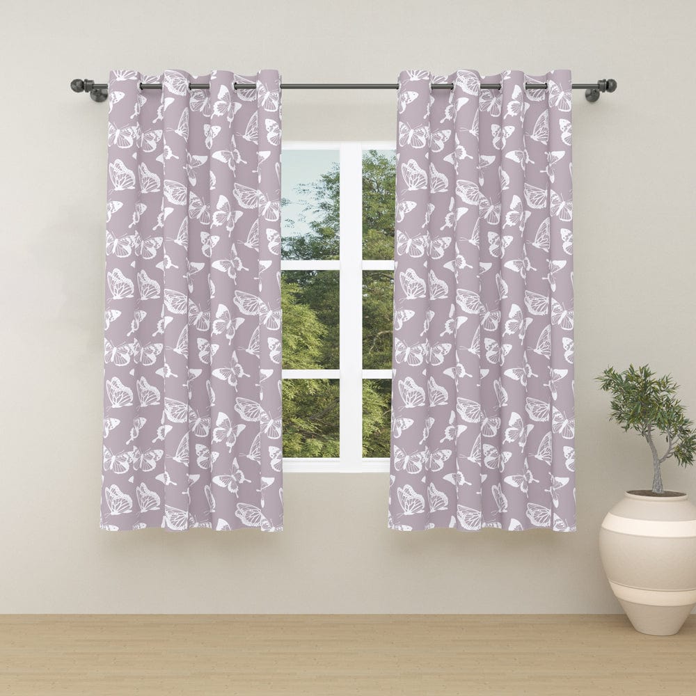 Lilac Butterfly Curtain Set