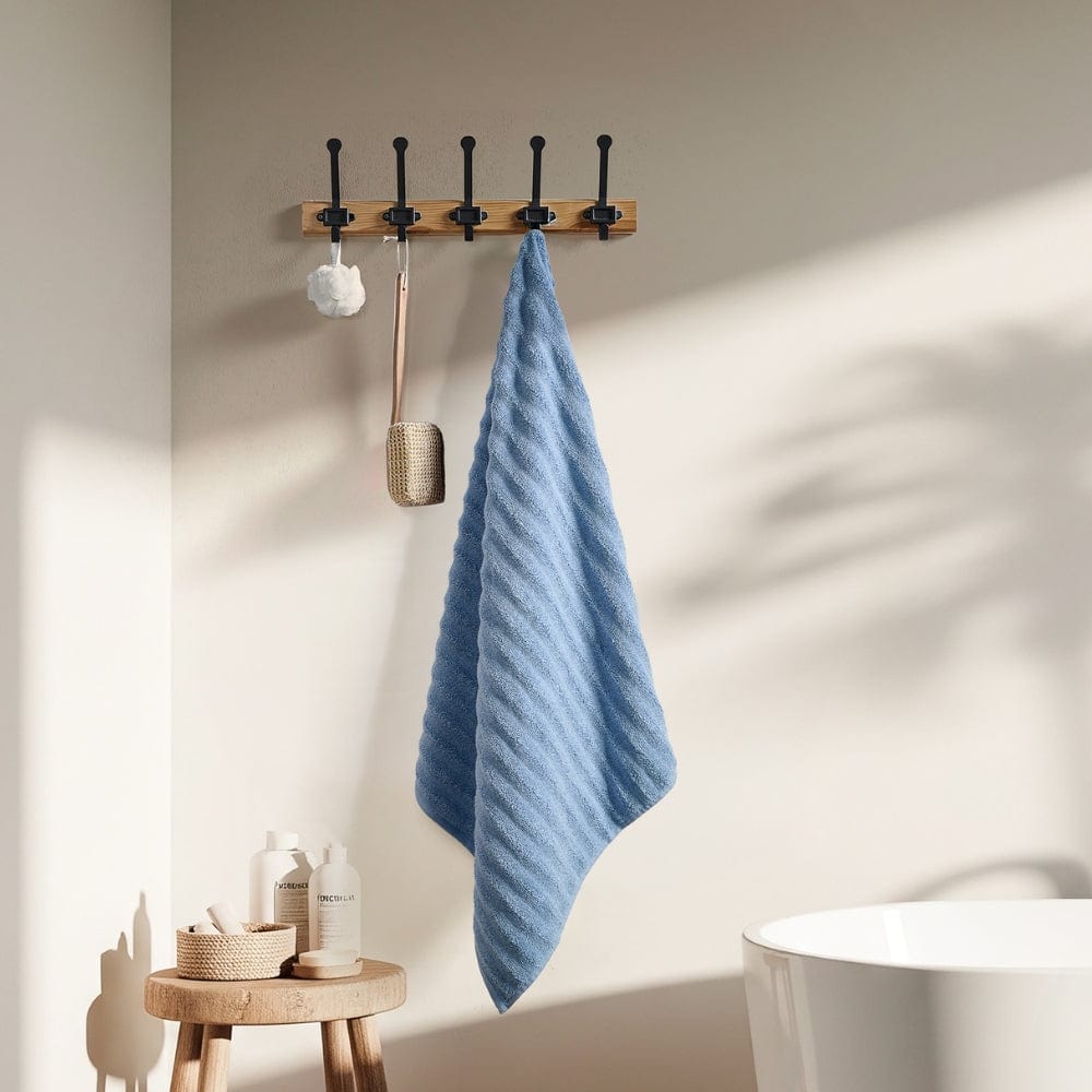 100% Cotton Allure Zero Twist Bath Towel- Pack Of 2 - (Beige, Dusty Blue)