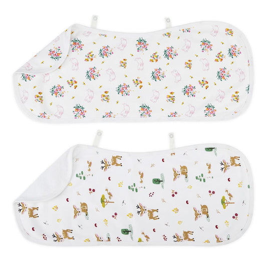 Safari Blossom : Pack of 2 burp cloth