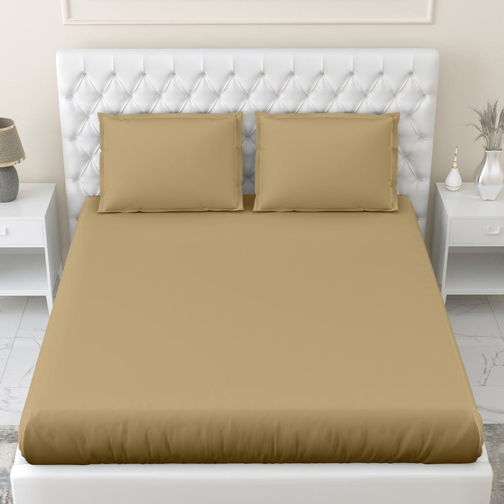 Taupe 100% Cotton Bedsheet, 300 TC