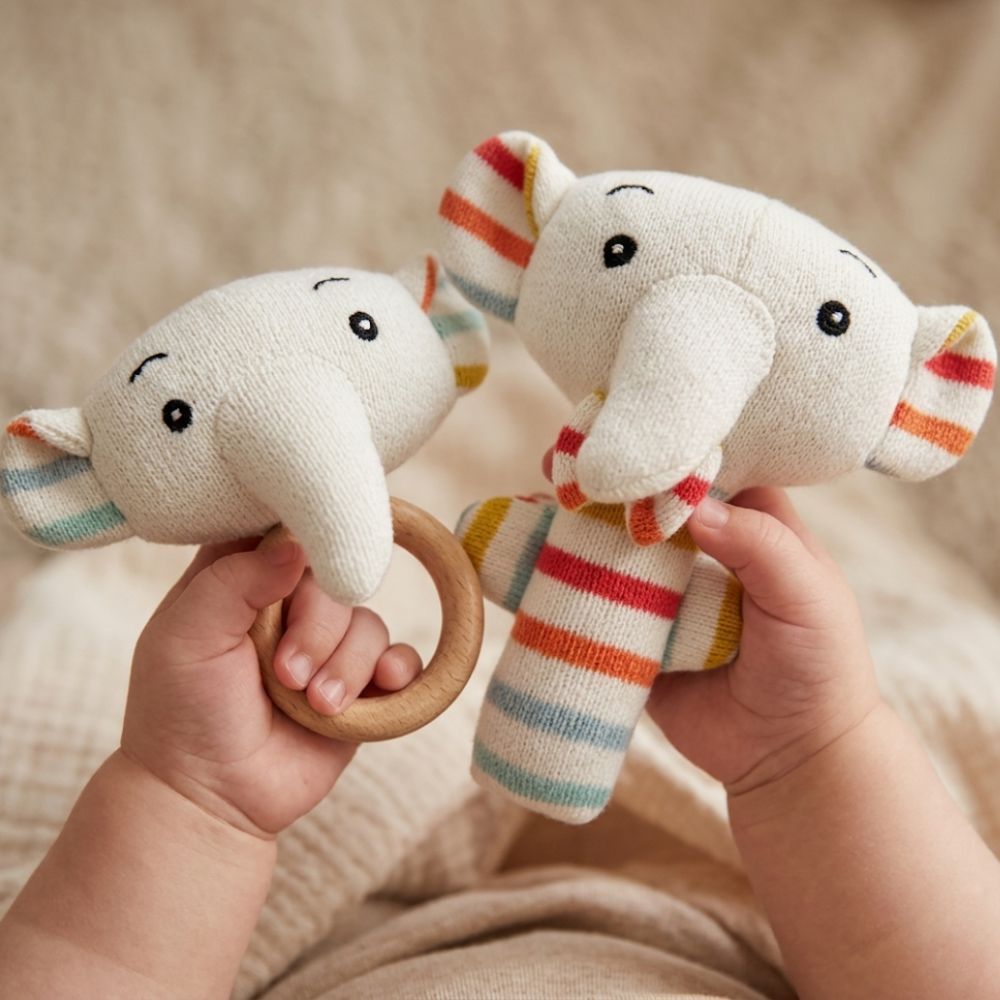 Rattle Knitted Toy, Teether Tusk
