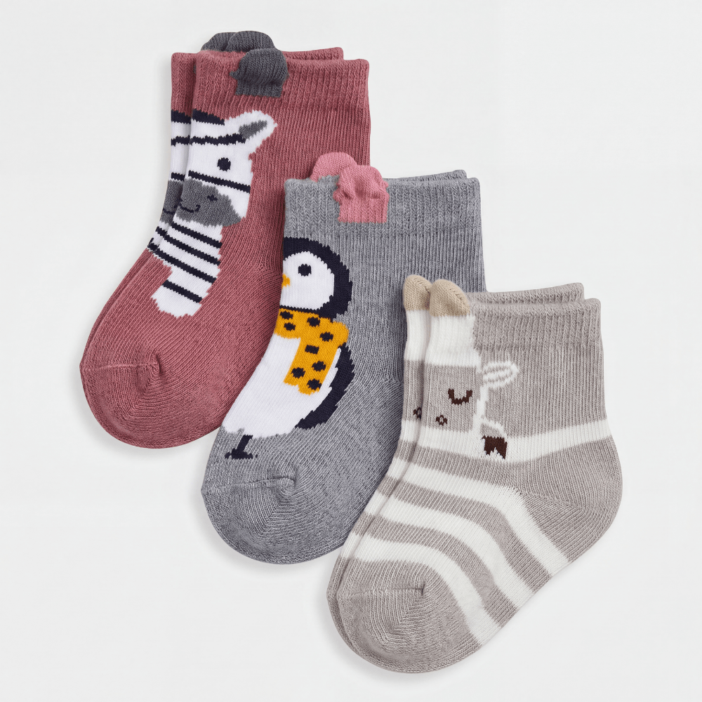 Mini Paw Baby Socks Pack of 3 | 0-6 Months & 6-12 Months - kids socks | haus & kinder