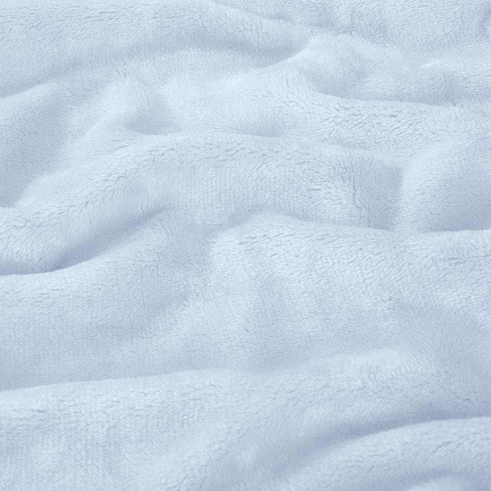 Plain Brush Cloth Super Soft Plush Single Flannel Blanket- Sky Blue