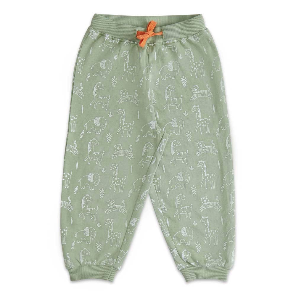 100% Cotton Full Length Boy Joggers, Green