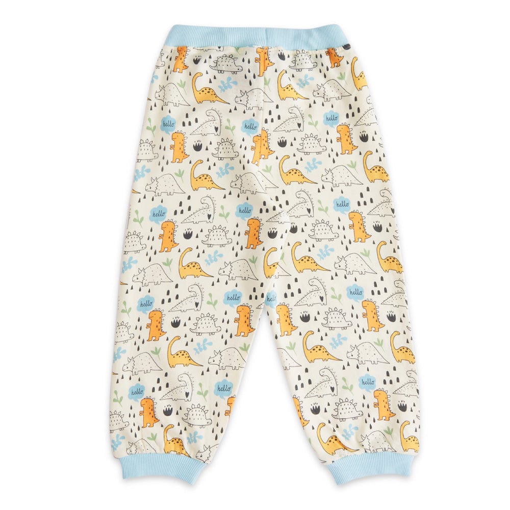 100% Cotton Full Length Boy Joggers, Off white