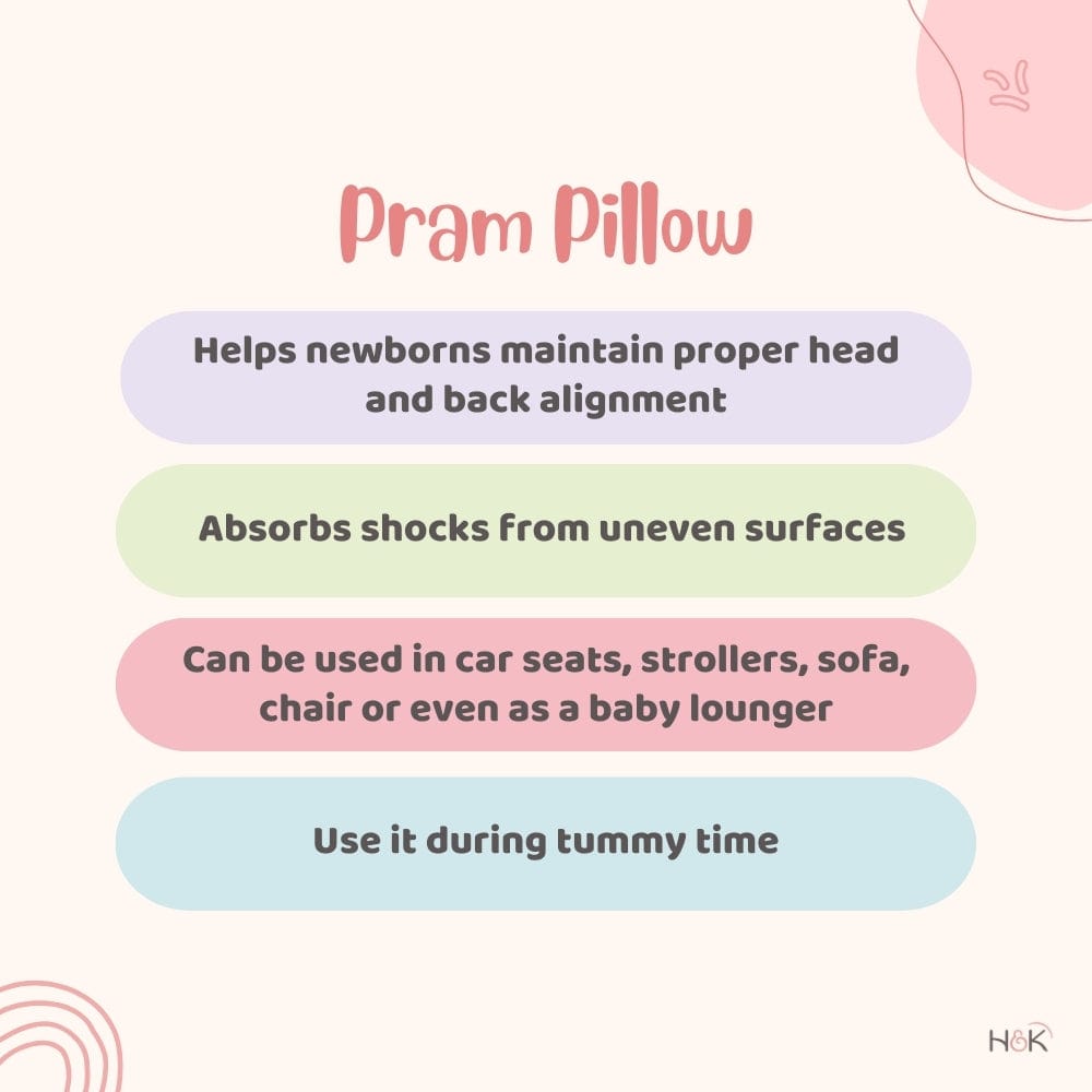Cotton Pram Pillow cum Baby Seat ,Serene Dreamscape