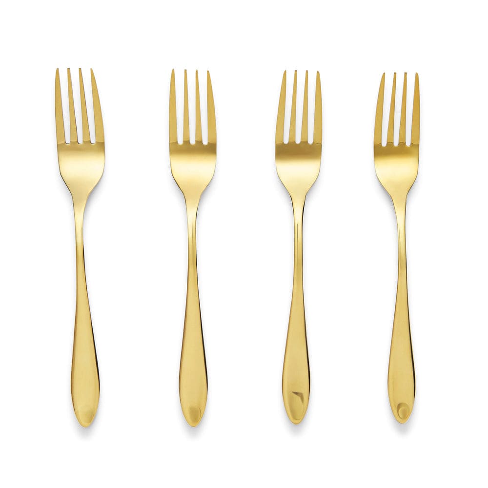 Stardust Champagne Gold stainless steel dinner fork, set of 4