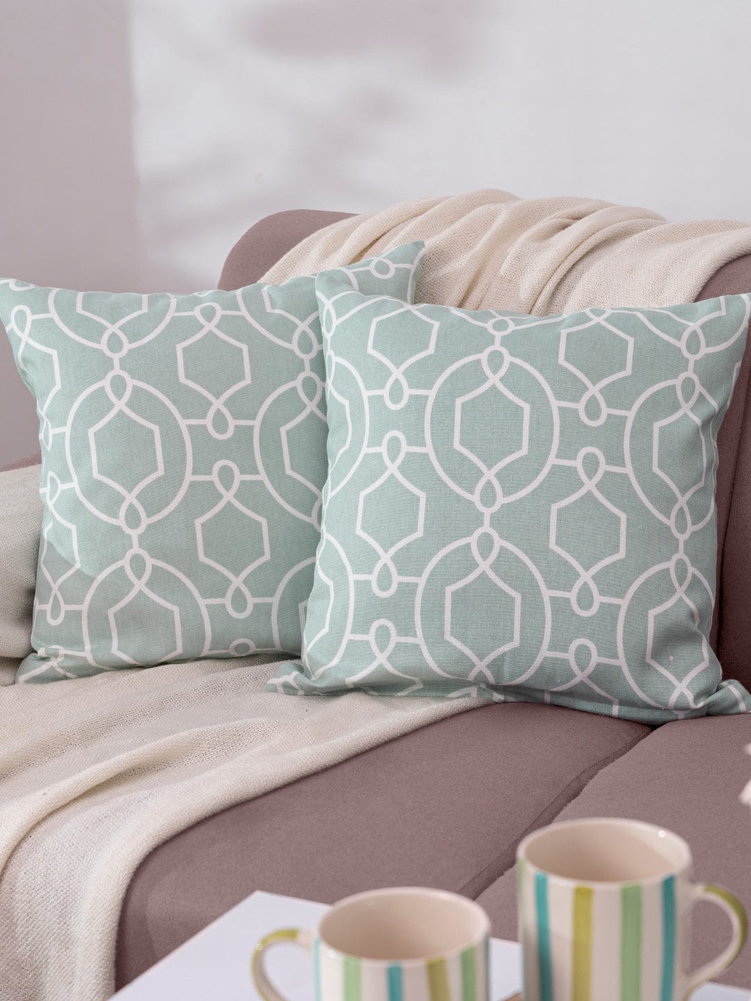 Aqua Angles Cushion Cover, Blue