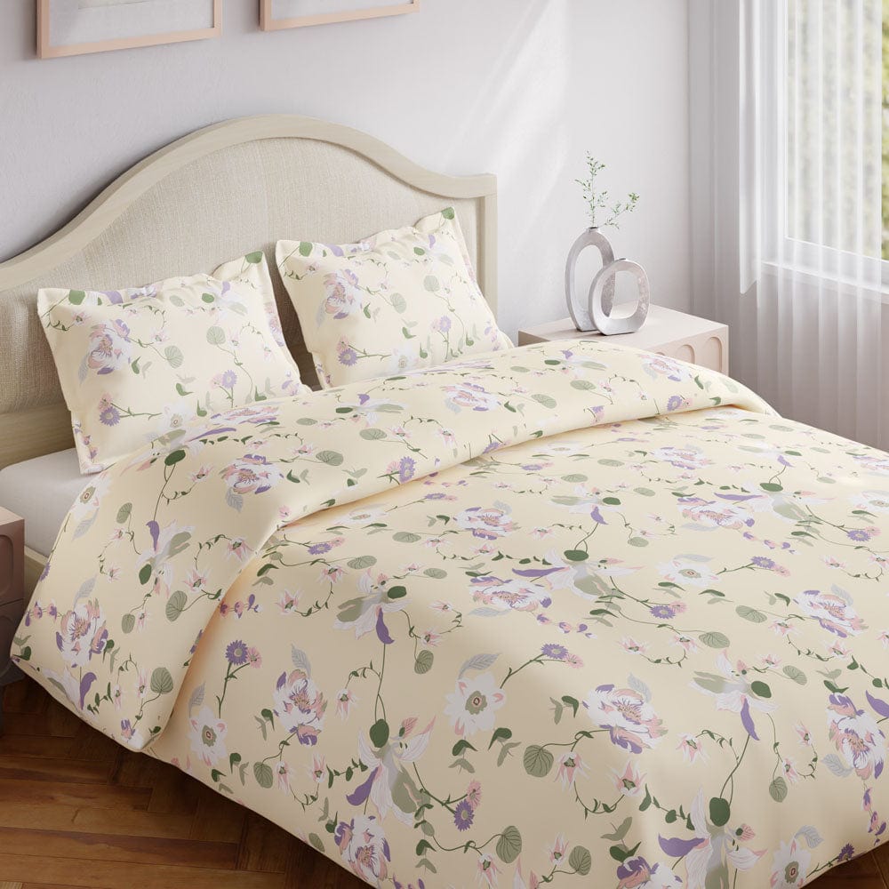 Bold Floral 100% Cotton King Size Bedsheet, 144 TC