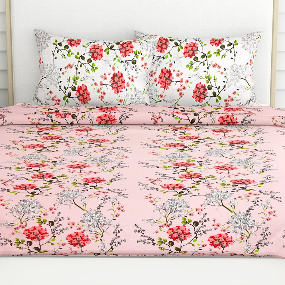 Victorian Summer Dream, 100% Cotton Double Size Bedsheet, 186 TC
